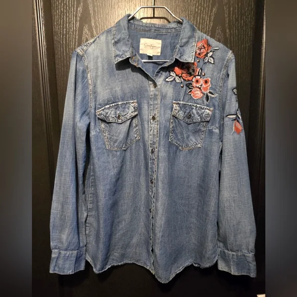 Embroidered Denim Shirt - Picture 1 of 4